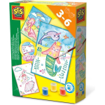 SES Creative Aqualine Glitterkaarten Kleuren Set